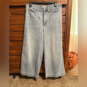 Oat High Waisted Wide Leg Cropped Jeans